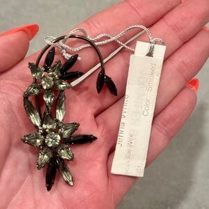 Jennifer Behr Crystal Floral Ear Cuff – Smoked Crystal